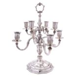 An Italian eight branch silver candelabra by Ilario Pardella, Milian 1944- 1955, stamped 800,