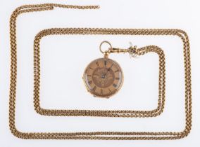 A ladies antique open faced pocket watch,