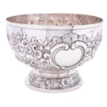 A Victorian silver rose bowl, markers mark rubbed, London 1898,