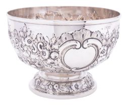 A Victorian silver rose bowl, markers mark rubbed, London 1898,