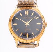 Smiths Imperial an early 1960s gentleman's gold-plated wristwatch the black dial with raised baton