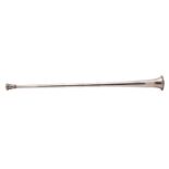 An Edwardian silver candle snuffer in the form of a hunting horn, maker IB, Birmingham 1908, 30.