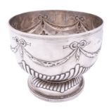 A late Victorian silver rose bowl, maker's mark rubbed, London 1890,