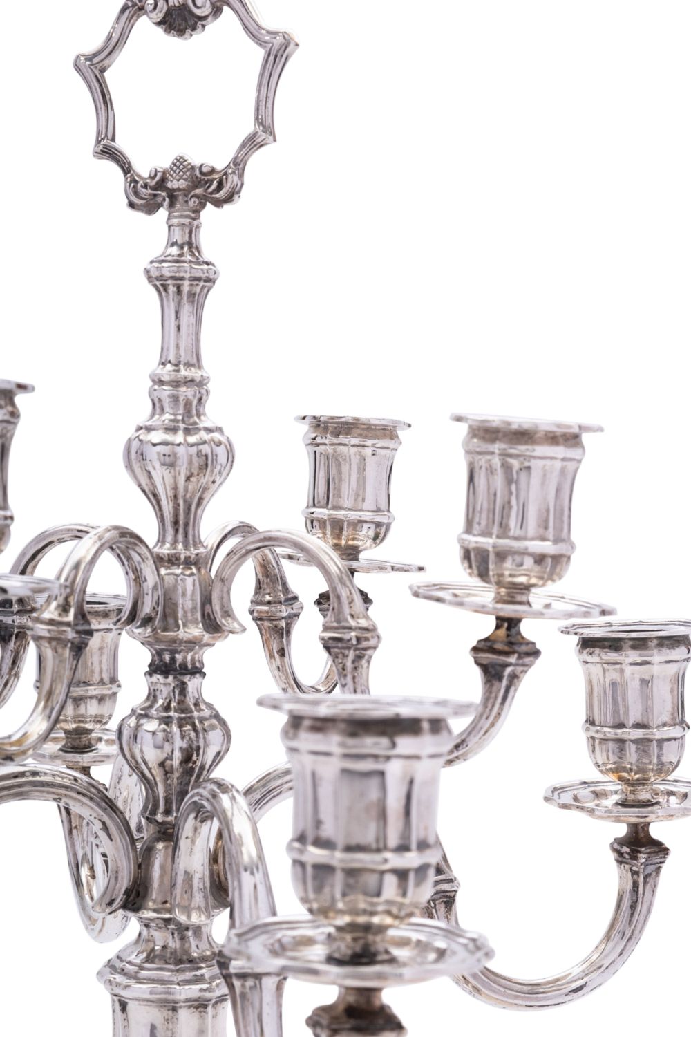 An Italian eight branch silver candelabra by Ilario Pardella, Milian 1944- 1955, stamped 800, - Image 2 of 4