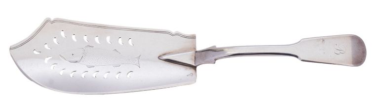 A George IV Fiddle pattern fish slice by Cameron of Dundee, Edinburgh 1826,