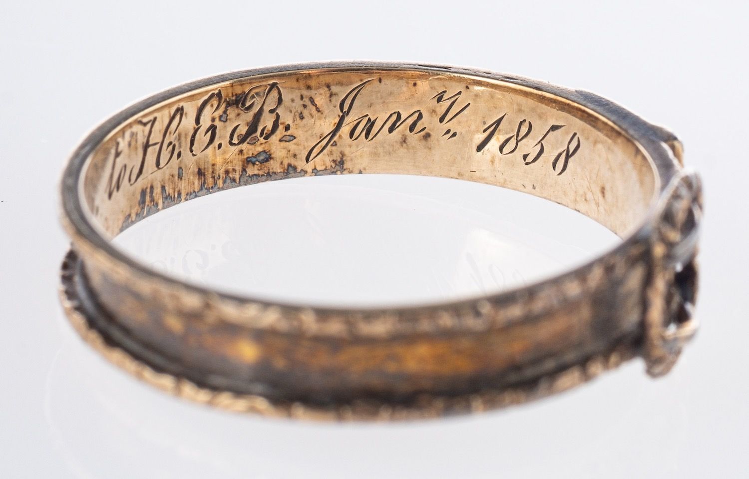 Two Victorian mourning rings, - Image 2 of 3