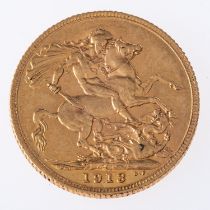 A full sovereign, a George V 1913 full sovereign, 8.0grams.