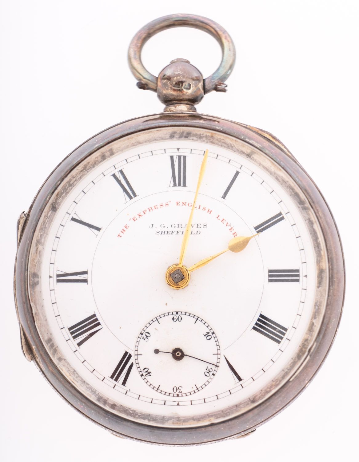 J.G. Graves a silver pocket watch the dial signed J.G.