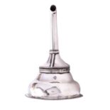 A George III silver wine funnel makers mark rubbed, London 1798, circular form, tapering spout,