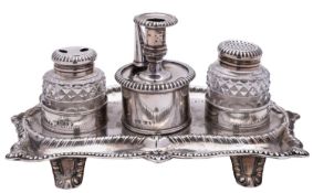A George IV silver inkstand by Richard Morton & Co.