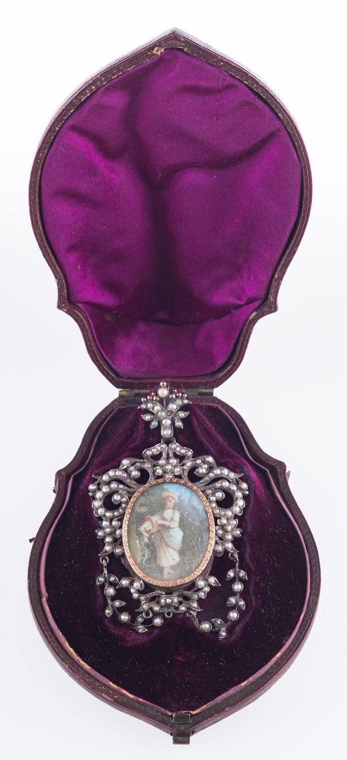 A 19th Century Continental portrait miniature pendant, - Image 2 of 2