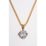 A diamond pendant and chain,