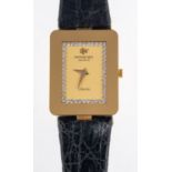 WITHDRAWN Raymond Weil Othello a lady's gold-plated wristwatch the rectangular dial with diamond