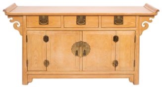 An American bleached oak sideboard, by Raymond K. Sobota for Century Furniture