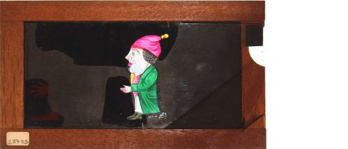 A hand painted single slip Magic Lantern