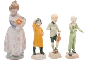 Three Royal Worcester porcelain figures,