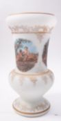 A milk glass and polychrome decorated va