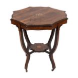 An Edwardian rosewood and marquetry inla