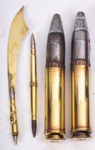 Trench Art: paper knife and pen and two