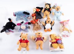 A collection of Disney soft toys mostly