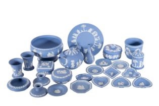 A group of Wedgwood pale blue jasper war