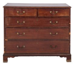 A George III mahogany chest of drawers,