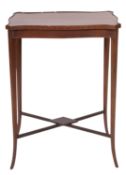 An Edwardian mahogany and line inlaid re