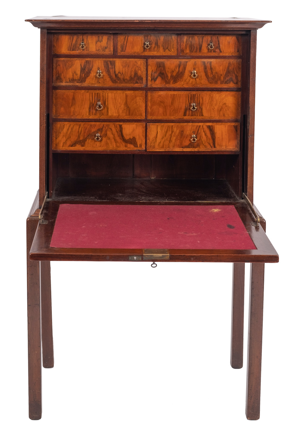 A walnut secretaire chest on stand in ea - Bild 2 aus 2