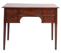 A mahogany and crossbanded writing table