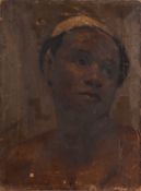 A portrait of a native slave, oil on can