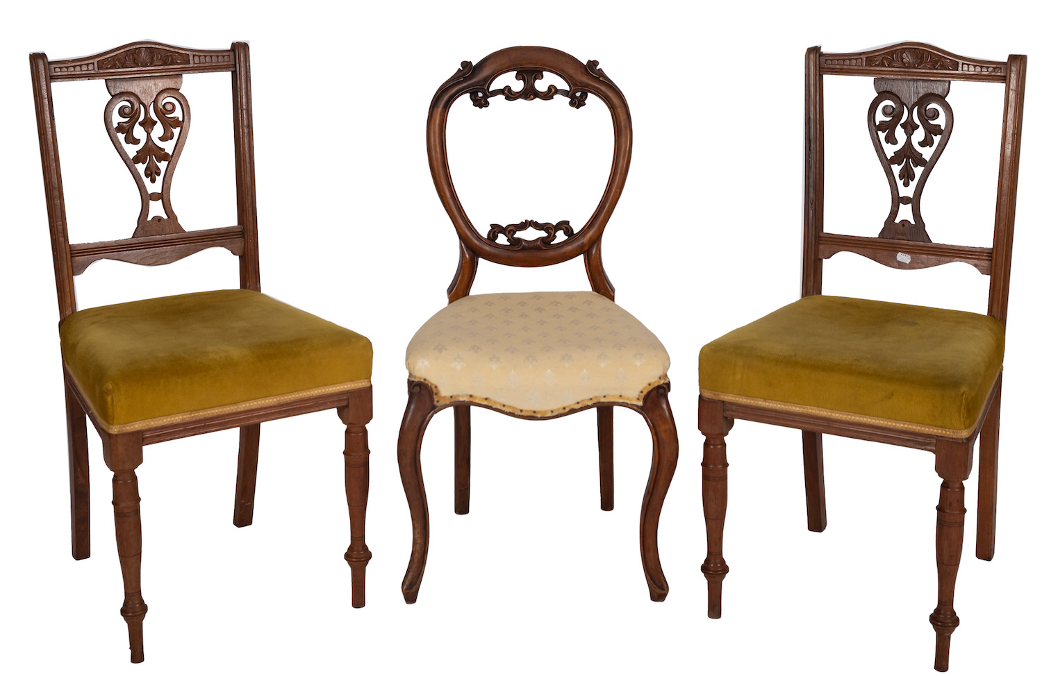 A pair of Edwardian carved and stained h