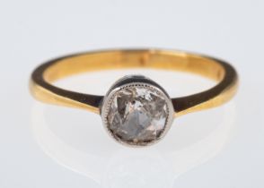 A single stone ring set with an old cut
