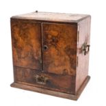 An Edwardian walnut smokers companion, d