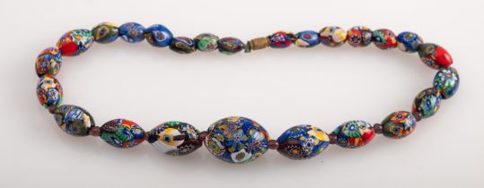 Venetian miliafiori pattern glass beads