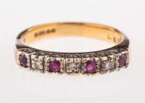 A ruby and diamond ring, a 9ct yellow &