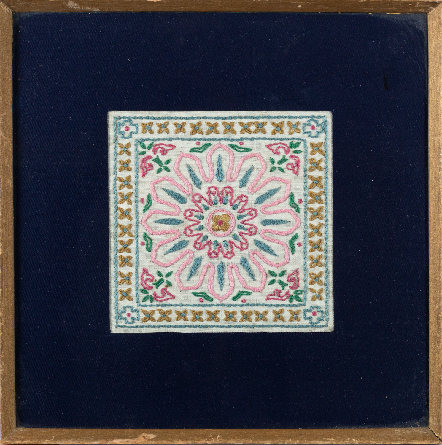 A group of five various framed Bengali textile panels, - Image 4 of 5