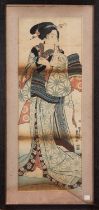 A late 19th Century diptych of a geisha,