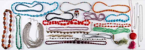 A large mixed lot of costume & bead jewe
