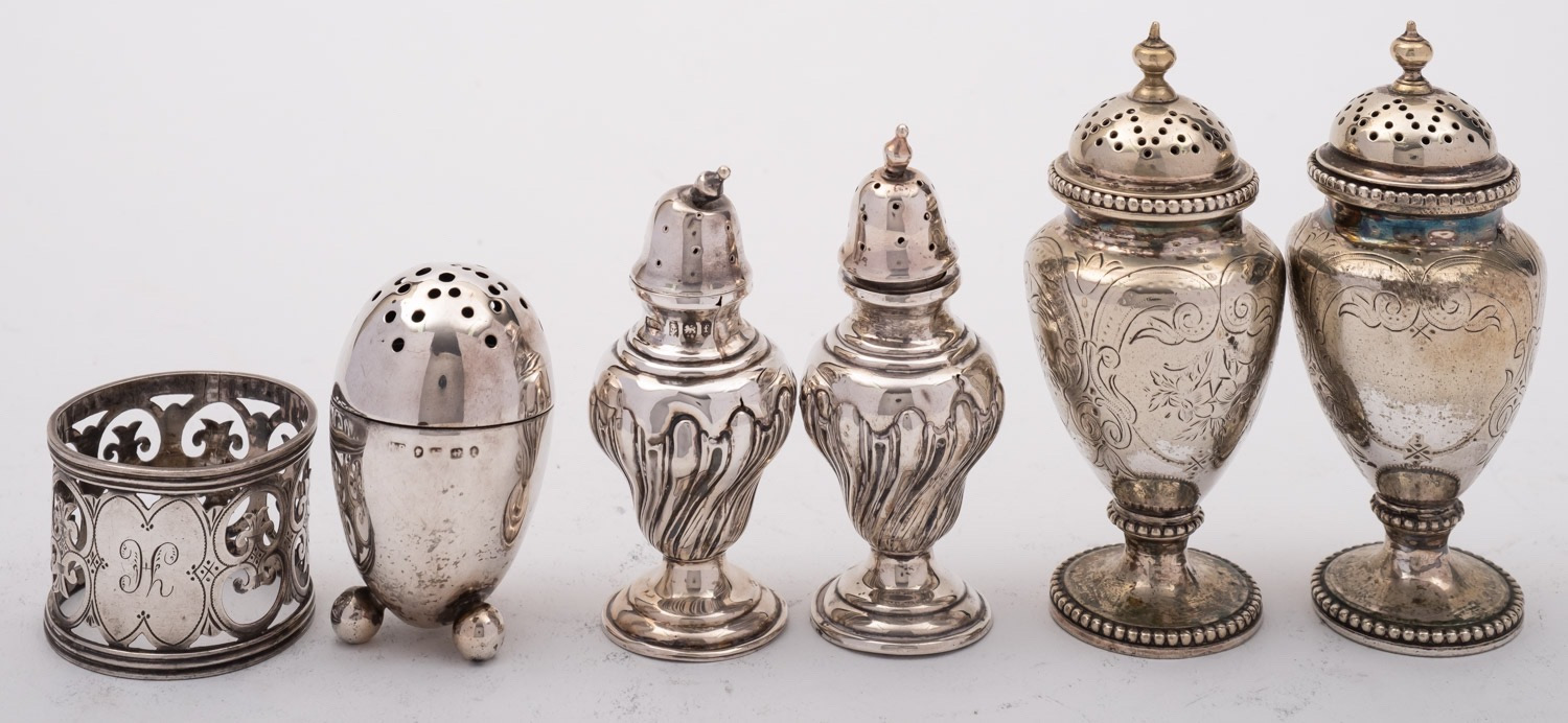 A group of silver and silver plated items comprising of;