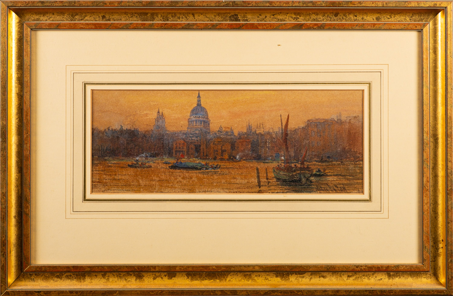 British School, 19th Century - a pair of watercolours- Views of the Thames at Westminster and St. - Image 2 of 2