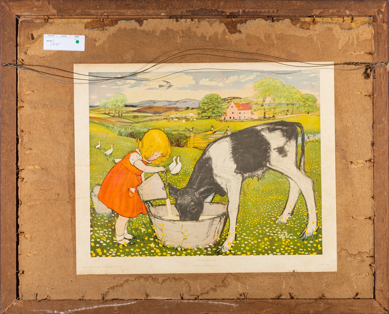 Muriel Dawson (British, fl.1920-1962) - Feeding the Calf - Pastel, watercolour and bodycolour - 67. - Image 6 of 6