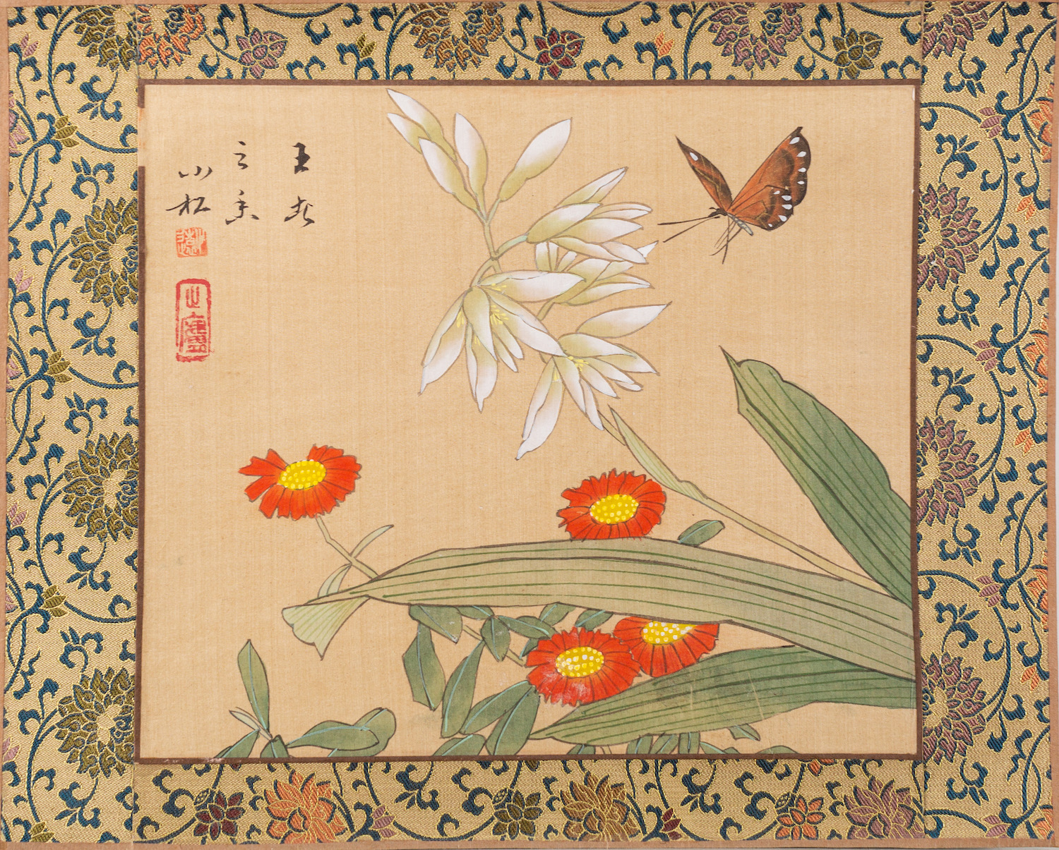 Chinese School, 19th Century - Twelve watercolours on silk of flowers, - Image 9 of 13