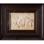 A set of five plaster reliefs of cavorting amorini, late 19th Century, framed and glazed.