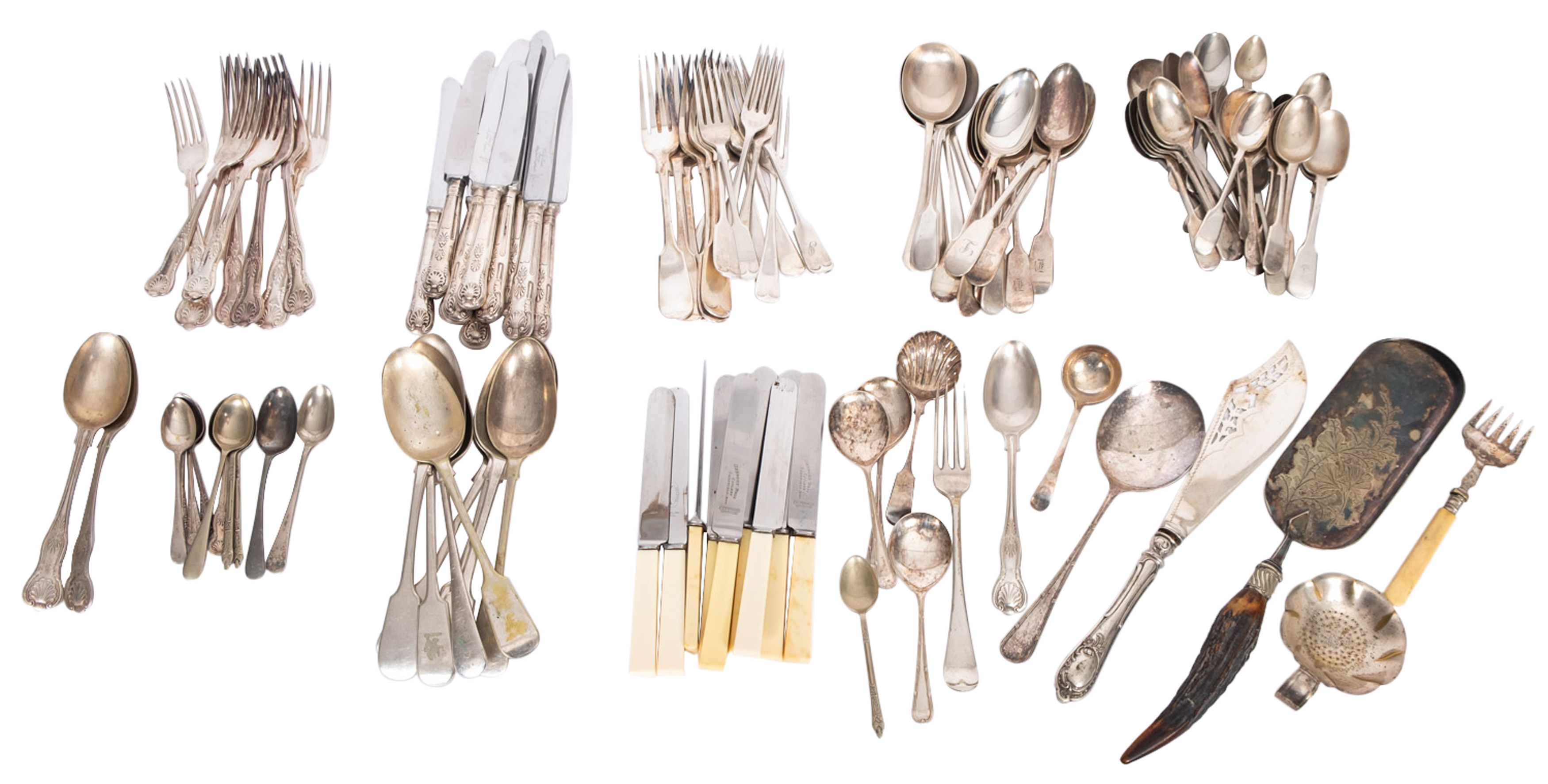A quantity of various silver plated flatware.