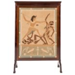 A mahogany and fabric firescreen, early 20th Century,