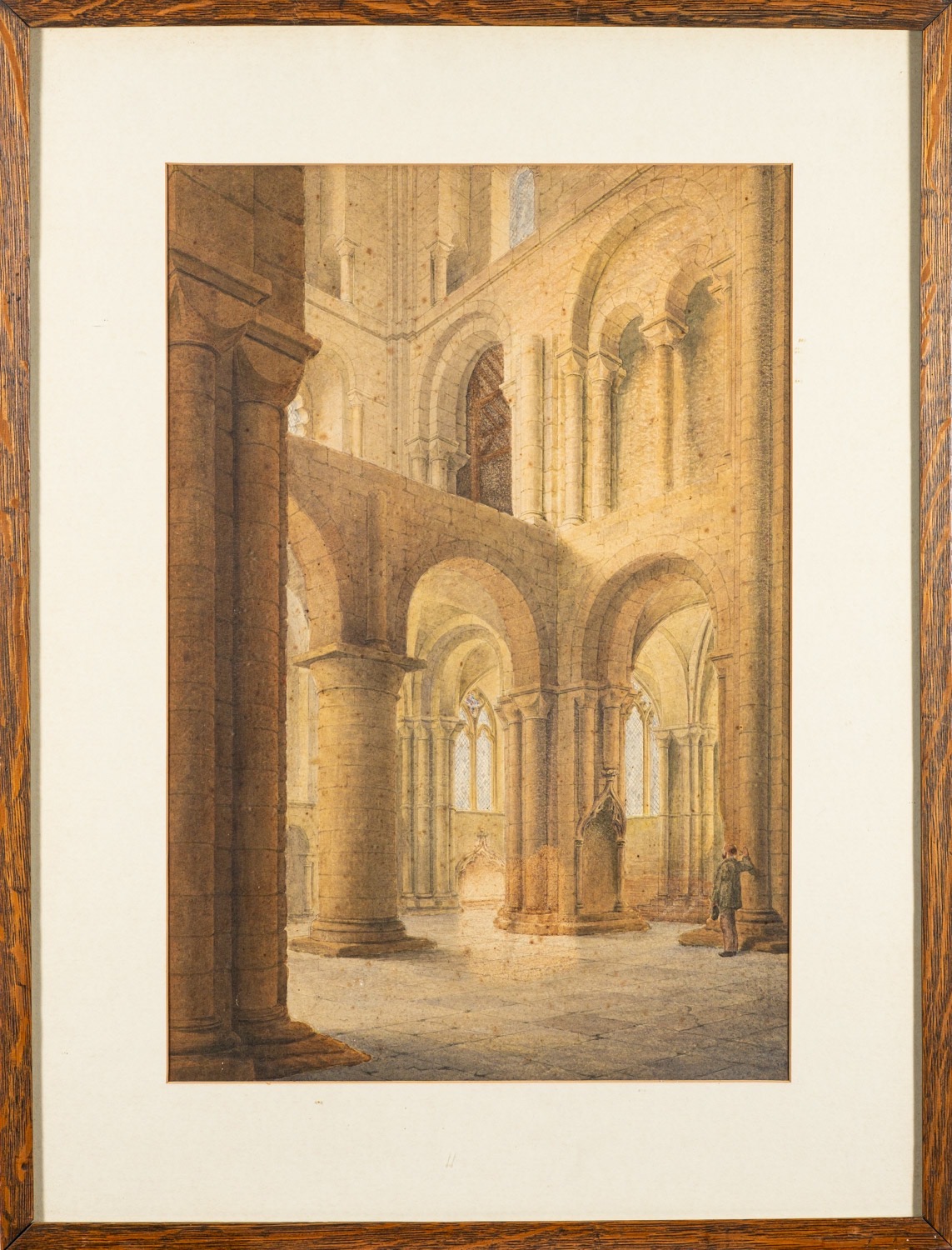 Two watercolours, one by John Ely (British, 1848 - 1915) - Winchester Cathedral, - Image 2 of 4