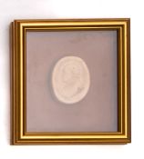 A late 18th century oval wax portrait of Lord Hunter, dated 1791, 9cm x 7.