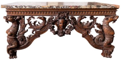 An Important George II carved pine Console Table, possibly attributed to a design by William Kent,
