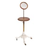 A late Victorian shaving stand with circular adjustable mirror,