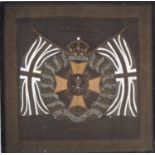 A WWI embroidered regimental crest - Rifle Brigade, 'The Prince Consorts Own',